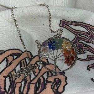 A healing chakra tree necklace